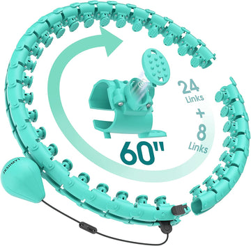 FlexFit™: Smart Weighted Exercise Hoop - Easy Detachable Design with Adjustable Weight, Fit Hoop up to Size 60 Inch Waist, 32 Detachable Links, Suitable for Women and Beginners