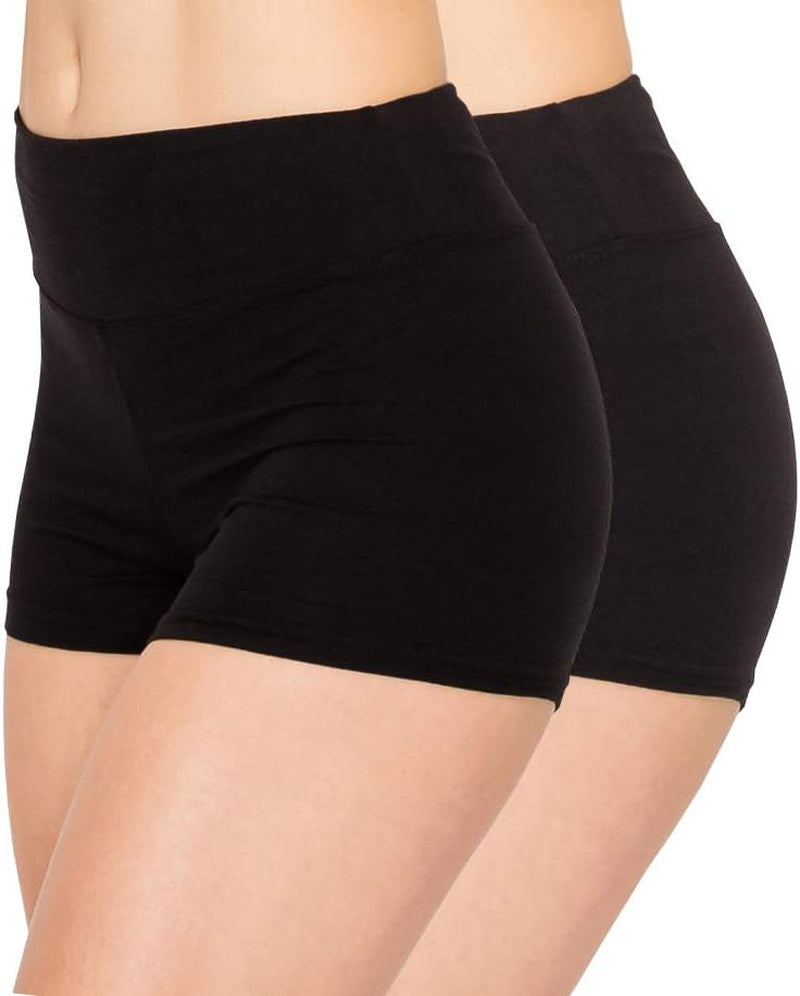 FlexPant™: Premium High RIse Soft Solid Stretch Women's Workout Yoga Shorts - Your Essential for Cheerleading, Running, Dance, and Volleyball