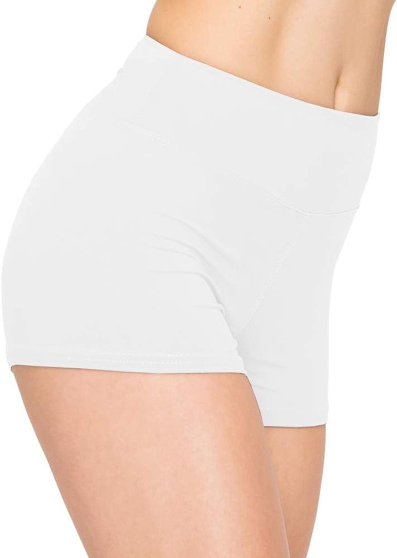 FlexPant™: Premium High RIse Soft Solid Stretch Women's Workout Yoga Shorts - Your Essential for Cheerleading, Running, Dance, and Volleyball