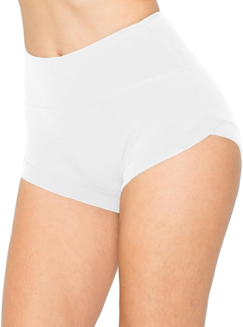 FlexPant™: Premium High RIse Soft Solid Stretch Women's Workout Yoga Shorts - Your Essential for Cheerleading, Running, Dance, and Volleyball