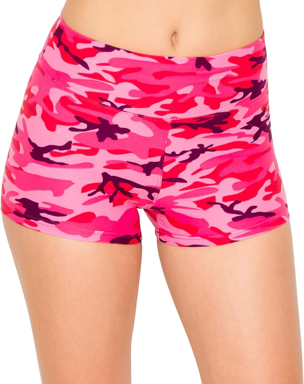 FlexPant™: Premium High RIse Soft Solid Stretch Women's Workout Yoga Shorts - Your Essential for Cheerleading, Running, Dance, and Volleyball