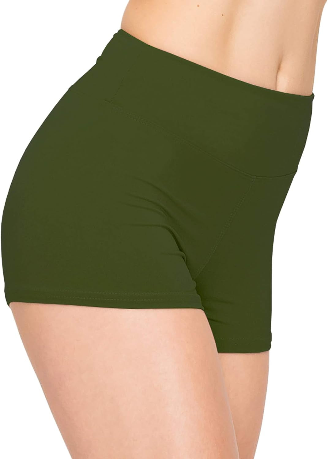 FlexPant™: Premium High RIse Soft Solid Stretch Women's Workout Yoga Shorts - Your Essential for Cheerleading, Running, Dance, and Volleyball