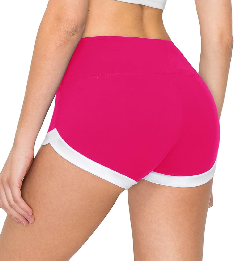 FlexPant™: Premium High RIse Soft Solid Stretch Women's Workout Yoga Shorts - Your Essential for Cheerleading, Running, Dance, and Volleyball