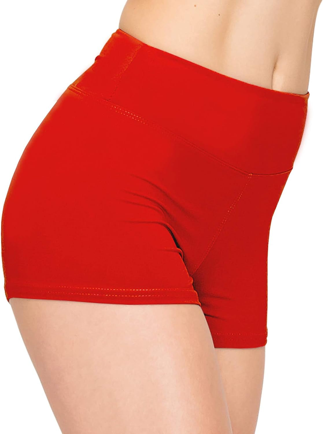 FlexPant™: Premium High RIse Soft Solid Stretch Women's Workout Yoga Shorts - Your Essential for Cheerleading, Running, Dance, and Volleyball