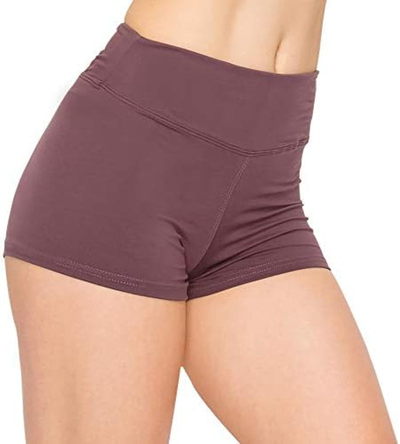 FlexPant™: Premium High RIse Soft Solid Stretch Women's Workout Yoga Shorts - Your Essential for Cheerleading, Running, Dance, and Volleyball