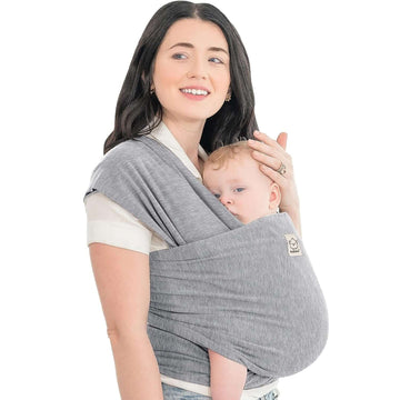 Baby Wrap Carrier - All in 1 Original Breathable Baby Sling, Lightweight,Hands Free Baby Carrier Sling, Baby Carrier Wrap, Baby Carriers for Newborn, Infant,Baby Wraps Carrier (Classic Gray)
