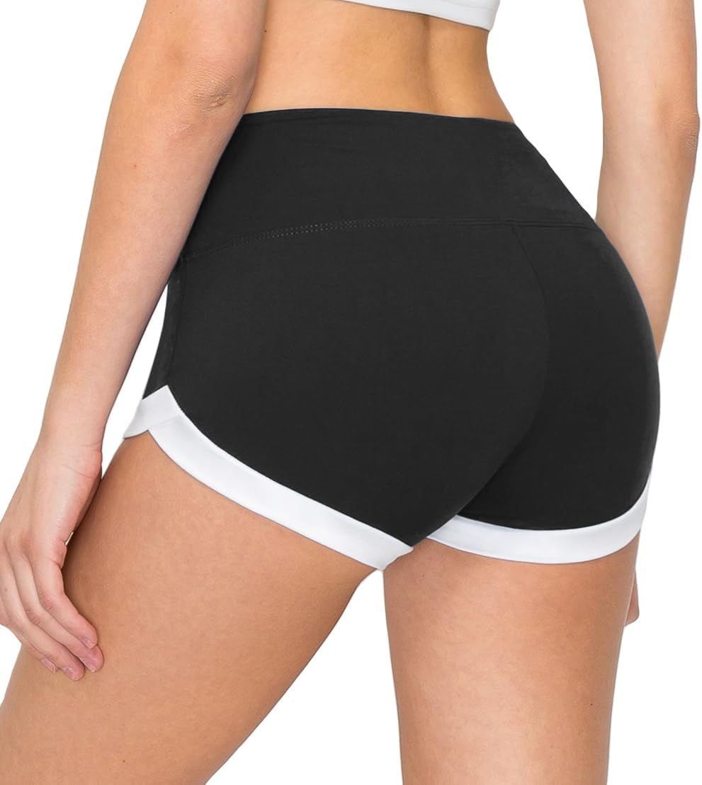 FlexPant™: Premium High RIse Soft Solid Stretch Women's Workout Yoga Shorts - Your Essential for Cheerleading, Running, Dance, and Volleyball