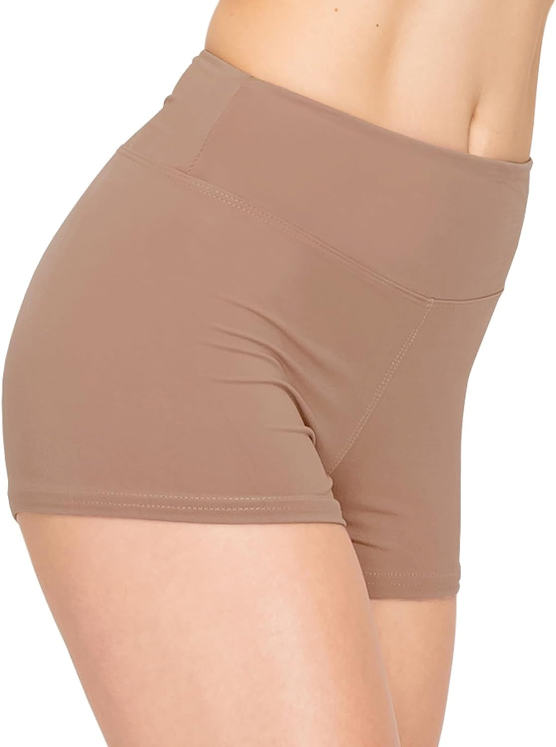 FlexPant™: Premium High RIse Soft Solid Stretch Women's Workout Yoga Shorts - Your Essential for Cheerleading, Running, Dance, and Volleyball