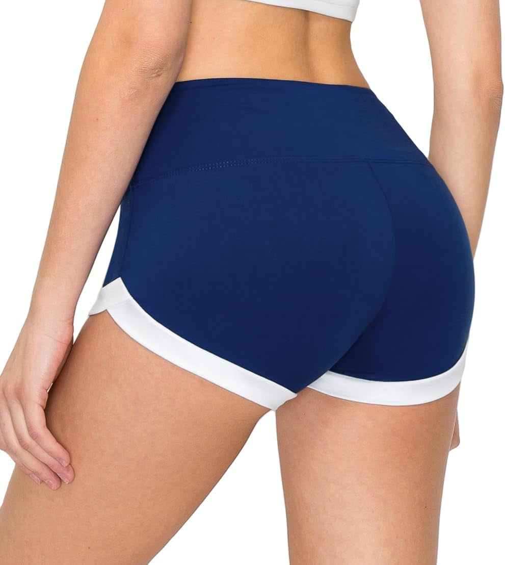 FlexPant™: Premium High RIse Soft Solid Stretch Women's Workout Yoga Shorts - Your Essential for Cheerleading, Running, Dance, and Volleyball