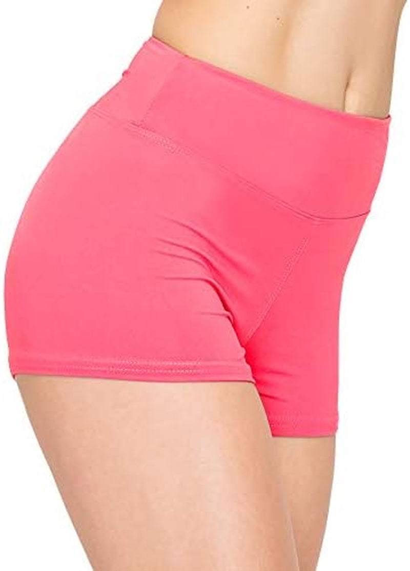 FlexPant™: Premium High RIse Soft Solid Stretch Women's Workout Yoga Shorts - Your Essential for Cheerleading, Running, Dance, and Volleyball