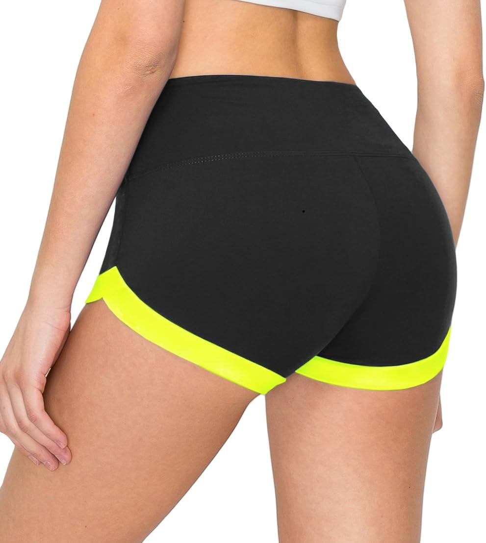 FlexPant™: Premium High RIse Soft Solid Stretch Women's Workout Yoga Shorts - Your Essential for Cheerleading, Running, Dance, and Volleyball