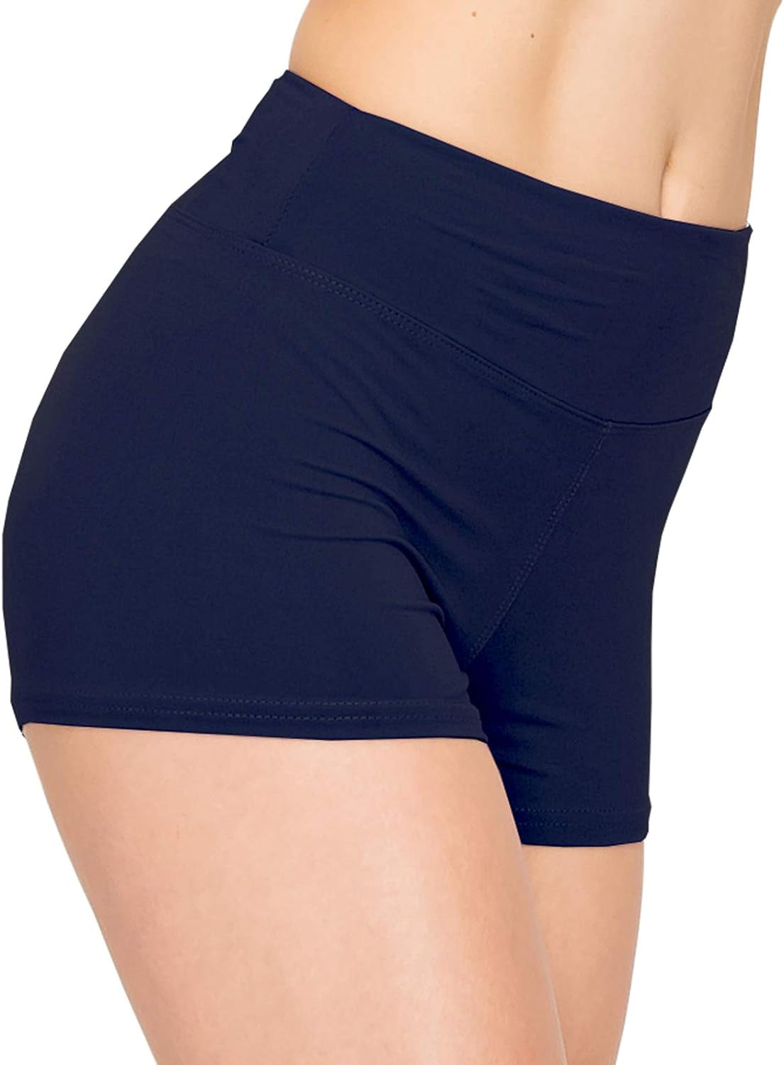 FlexPant™: Premium High RIse Soft Solid Stretch Women's Workout Yoga Shorts - Your Essential for Cheerleading, Running, Dance, and Volleyball