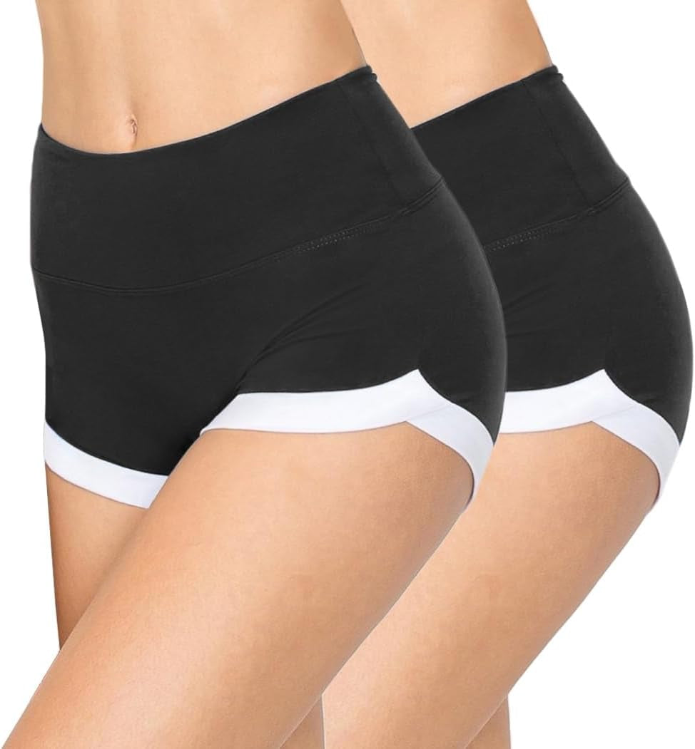 FlexPant™: Premium High RIse Soft Solid Stretch Women's Workout Yoga Shorts - Your Essential for Cheerleading, Running, Dance, and Volleyball