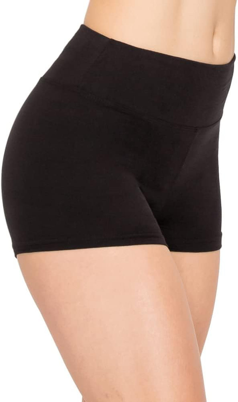 FlexPant™: Premium High RIse Soft Solid Stretch Women's Workout Yoga Shorts - Your Essential for Cheerleading, Running, Dance, and Volleyball