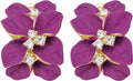 Gilded Garden™: 18K Gold Plated Enamel Leaf & Flower Earrings