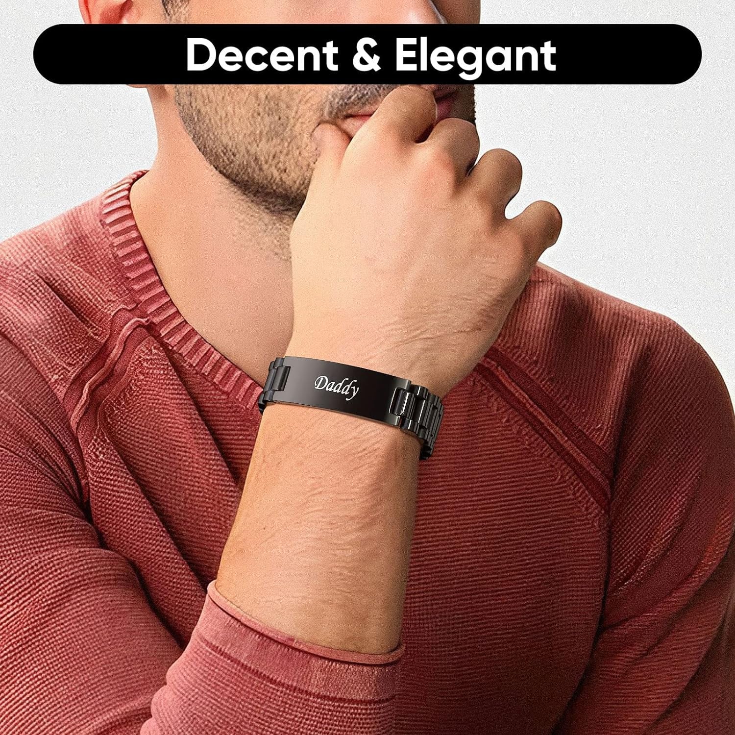 Bold Elegance™: Masculine Stainless Steel Watch Band Bracelet - Personalized Jewelry for Dad, Husband, or Boyfriend