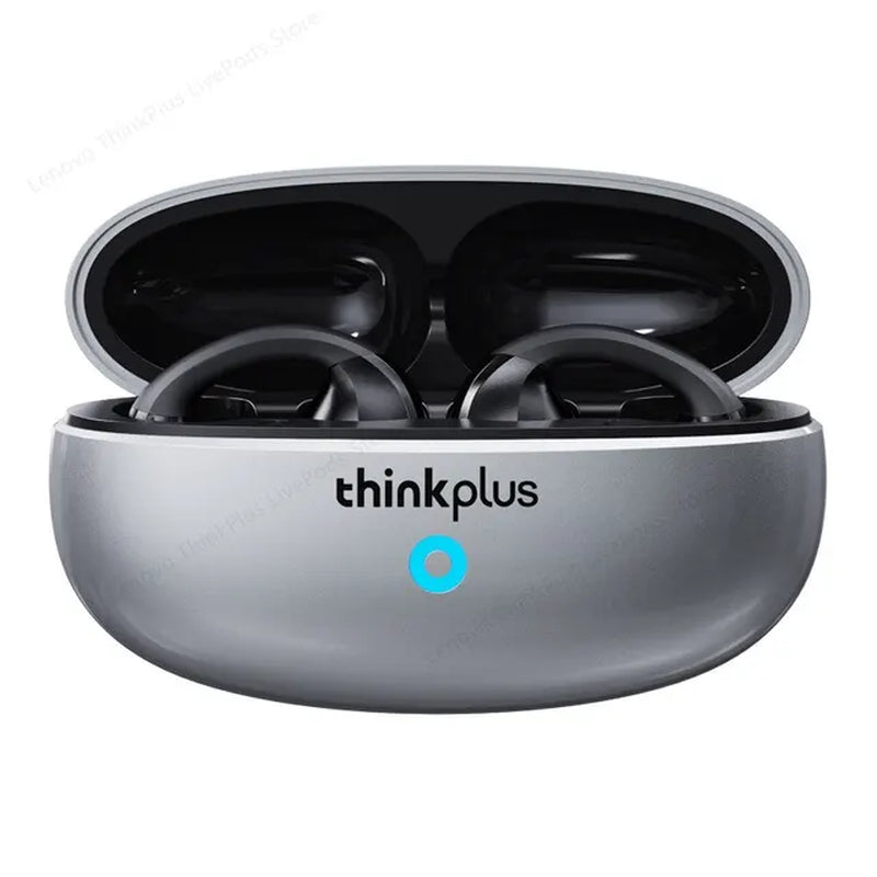 Open Ear Clip Wireless EarBuds Bluetooth 5.3, Sports Earphones Built-in Microphone with Earhooks & Ear Hook, Wireless Charging Case & Display, Effective fitness product