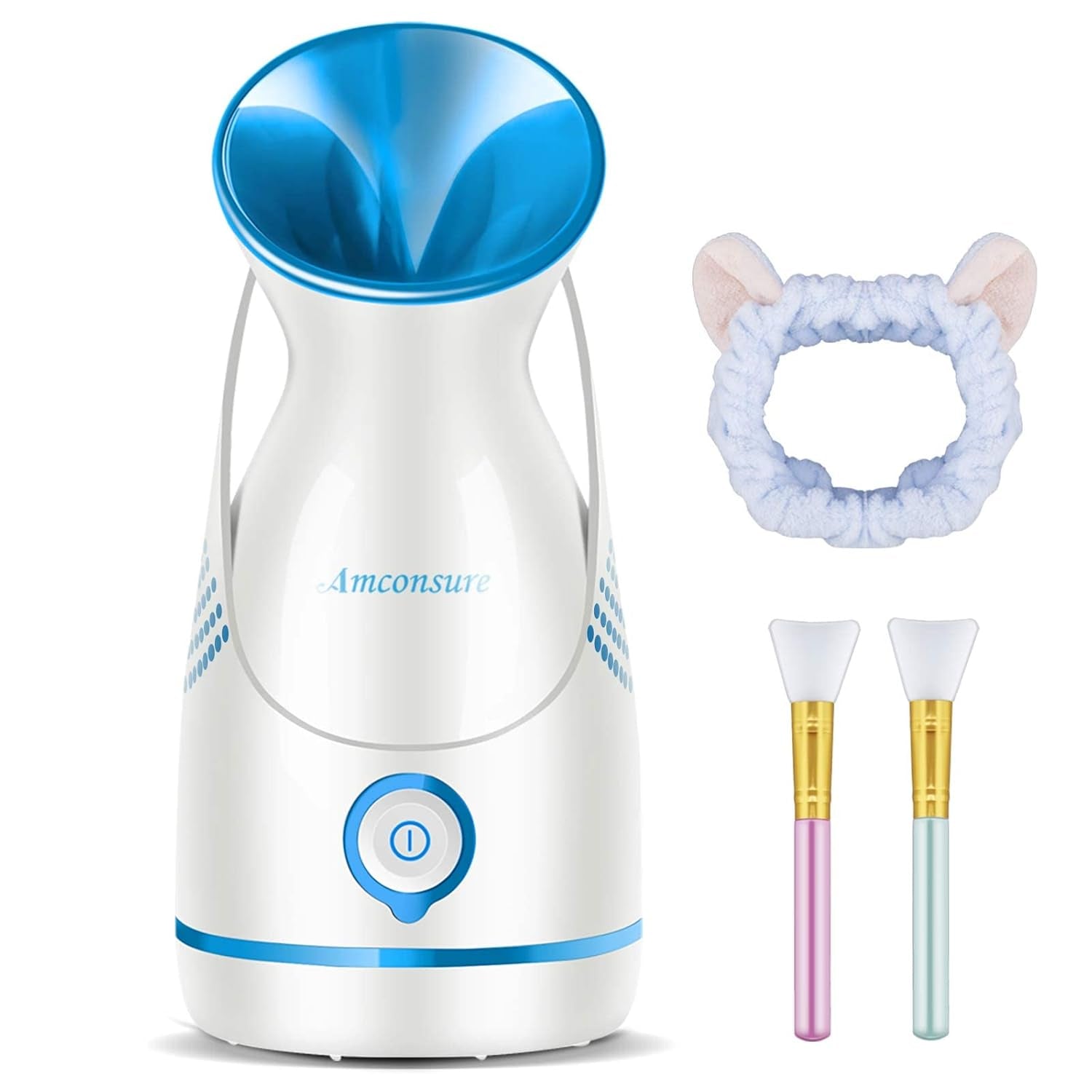 GlowGlam Facial Steamer™: Nano Ionic Facial Steamer and Humidifier - 5 Piece Stainless Steel Skin Kit