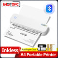 PrintWave2™: Wireless Bluetooth A4 Thermal Printer - Inkless, Portable Printer for Office, School, and Home+ 2 Rolls Thermal paper+ Case 