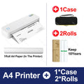 PrintWave2™: Wireless Bluetooth A4 Thermal Printer - Inkless, Portable Printer for Office, School, and Home+ 2 Rolls Thermal paper+ Case 