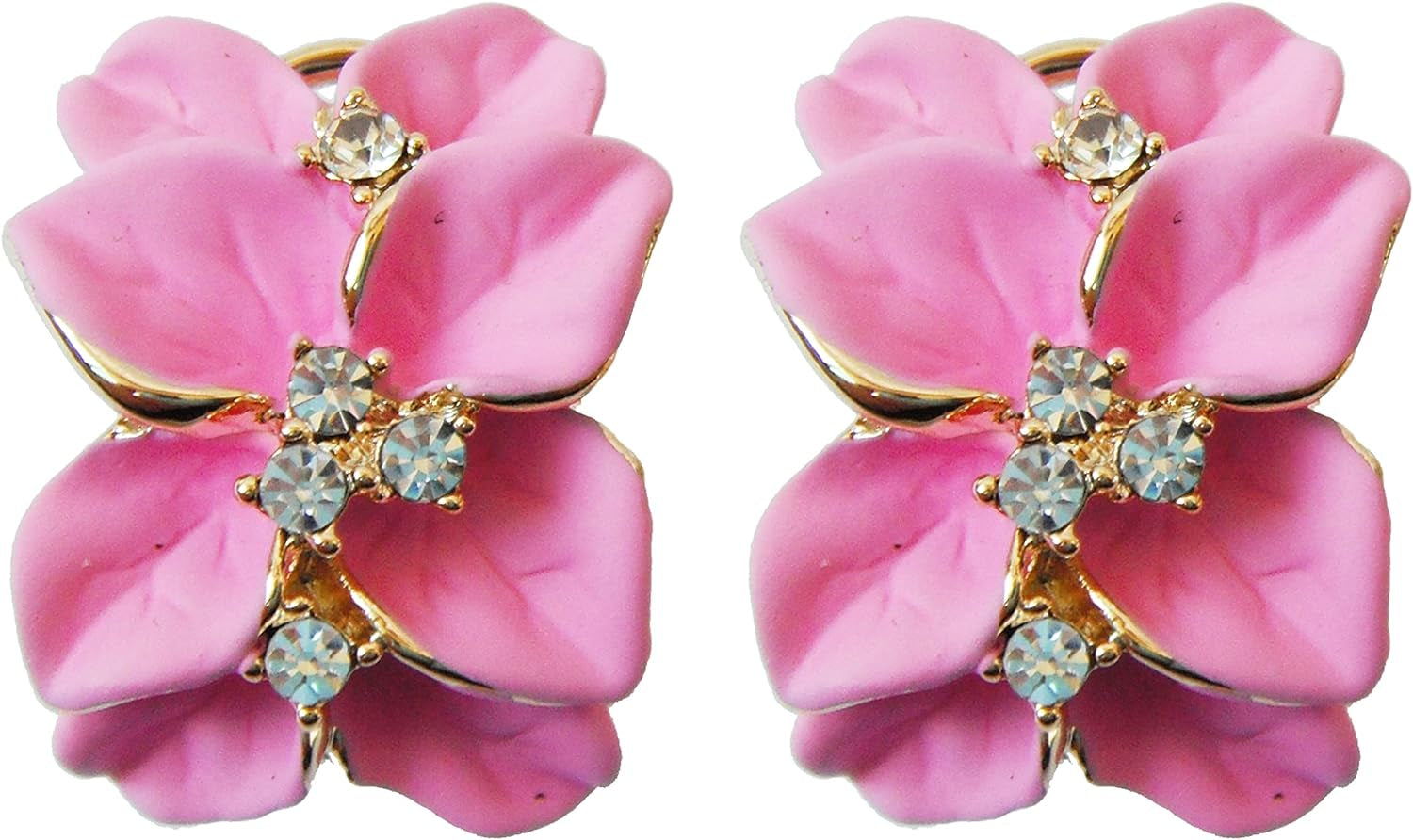 Gilded Garden™: 18K Gold Plated Enamel Leaf & Flower Earrings