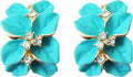 Gilded Garden™: 18K Gold Plated Enamel Leaf & Flower Earrings
