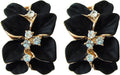 Gilded Garden™: 18K Gold Plated Enamel Leaf & Flower Earrings