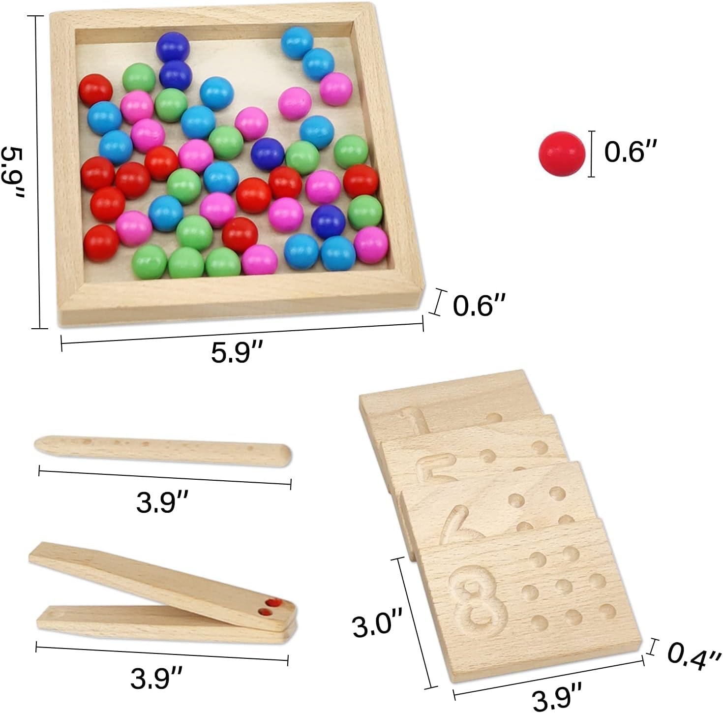 NumBoard™: Wooden Number Tracing & Counting Set - Montessori Math Learning Toy for Toddlers