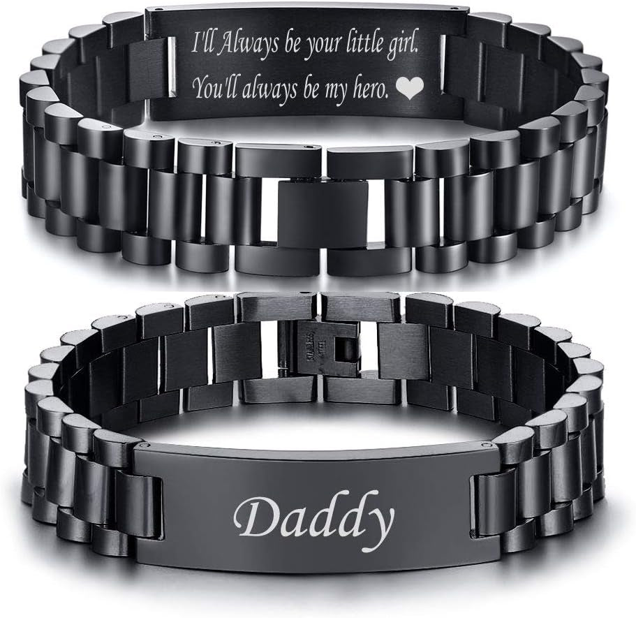 Bold Elegance™: Masculine Stainless Steel Watch Band Bracelet - Personalized Jewelry for Dad, Husband, or Boyfriend