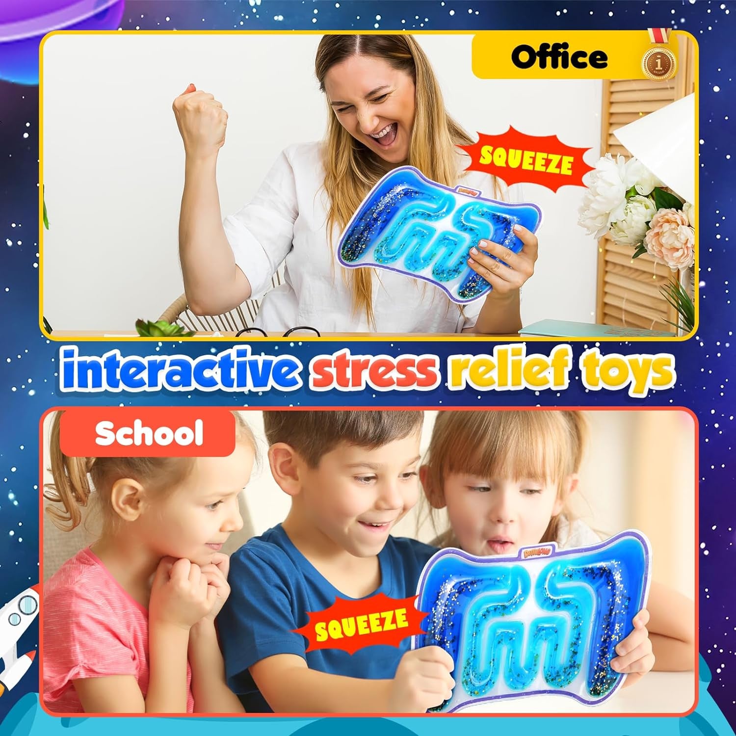 GooGlimmer™: Squishy Sensory Tube - Colorful Goo and Glitter Fidget Toy for Kids with Autism, ADHD - Perfect Goodie Bag and Easter Basket Stuffer