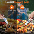 QuickTemp™: Digital Instant Read Meat Thermometer - Waterproof, Ultra-Fast, with Backlight & Foldable Probe for Grilling, Cooking, BBQ & More - Black/White