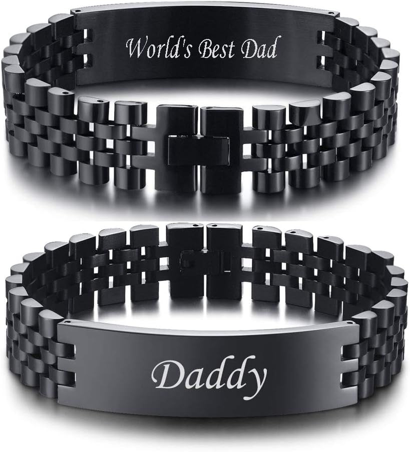 Bold Elegance™: Masculine Stainless Steel Watch Band Bracelet - Personalized Jewelry for Dad, Husband, or Boyfriend