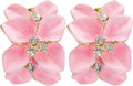 Gilded Garden™: 18K Gold Plated Enamel Leaf & Flower Earrings