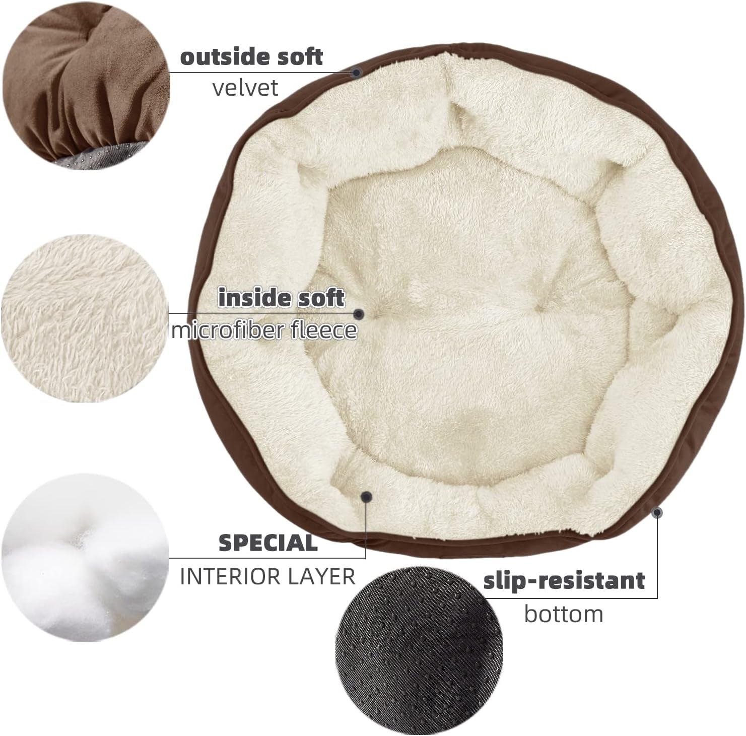 CozyPaws™: Small Dog Bed & Cat Bed - Extra Soft, Machine Washable, Anti-Slip, Water-Resistant Bottom - Perfect for Puppies, Kittens, and Indoor Pets