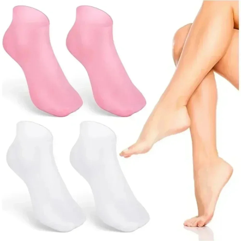 SpaSox™: Silicone Moisturizing Gel Socks - Exfoliate, Hydrate, and Protect Against Dry, Cracked Skin