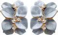 Gilded Garden™: 18K Gold Plated Enamel Leaf & Flower Earrings