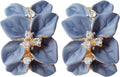 Gilded Garden™: 18K Gold Plated Enamel Leaf & Flower Earrings