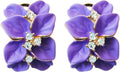 Gilded Garden™: 18K Gold Plated Enamel Leaf & Flower Earrings