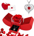 Love Everlasting™: Preserved Red Real Rose & Birthstone Necklace for Women 💖