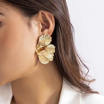 Leaf-Shape High Fashion Statement Earrings 