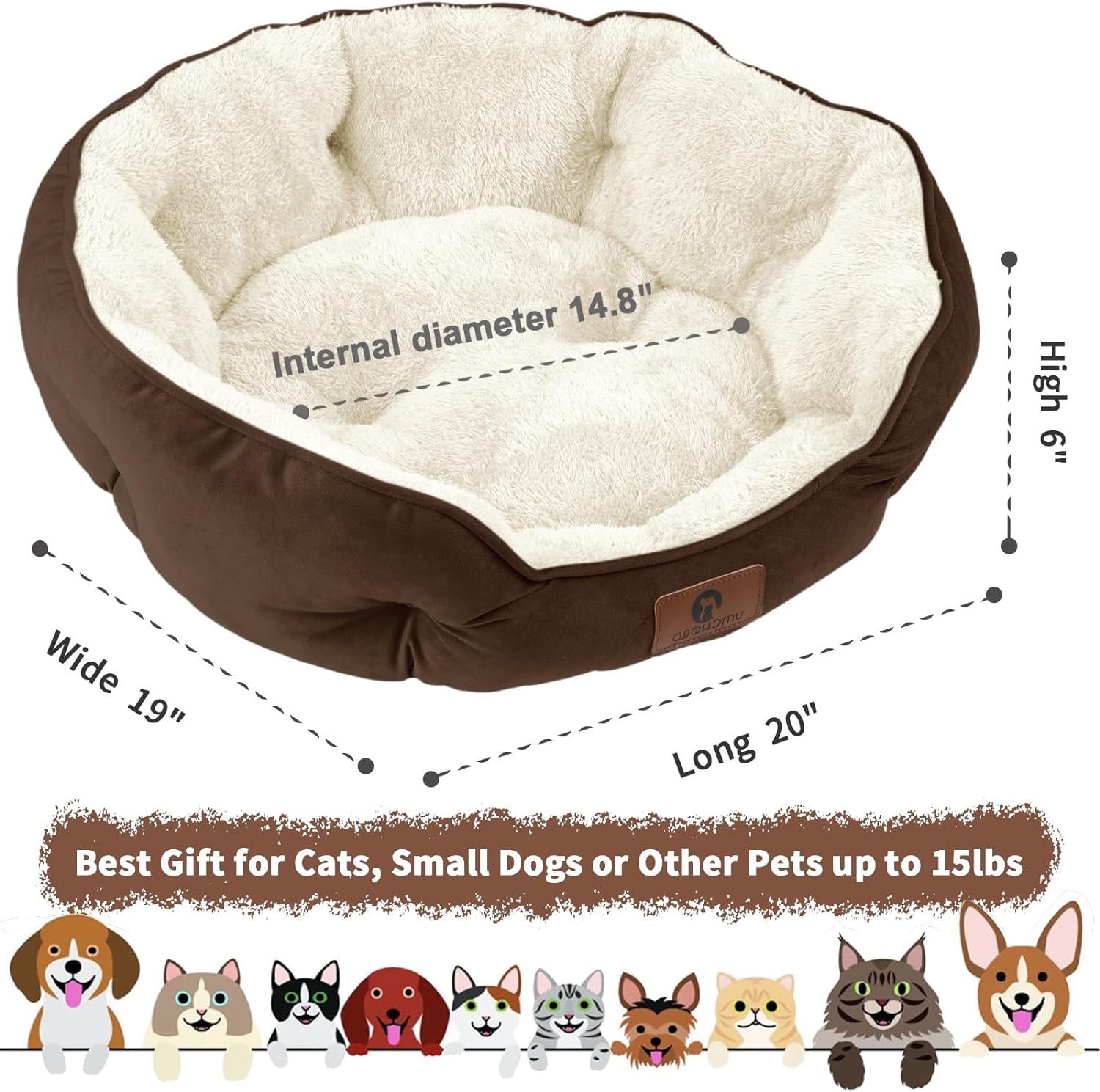 CozyPaws™: Small Dog Bed & Cat Bed - Extra Soft, Machine Washable, Anti-Slip, Water-Resistant Bottom - Perfect for Puppies, Kittens, and Indoor Pets