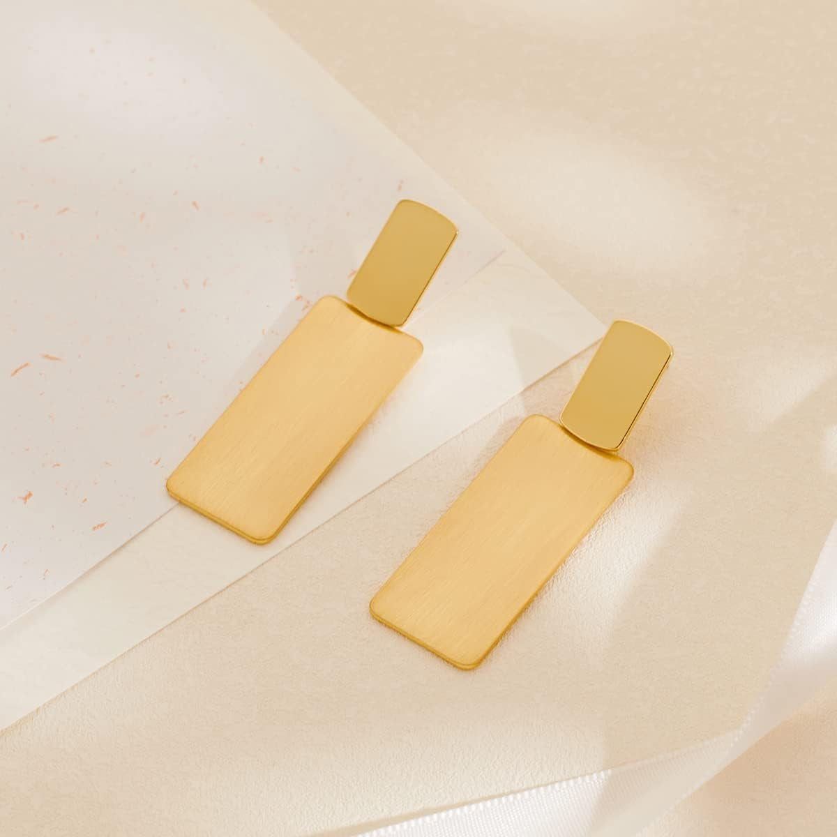 Golden Geometry™: Long Drop Dangle Earrings 
