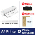 PrintWave2™: Wireless Bluetooth A4 Thermal Printer - Inkless, Portable Printer for Office, School, and Home+ 2 Rolls Thermal paper+ Case 