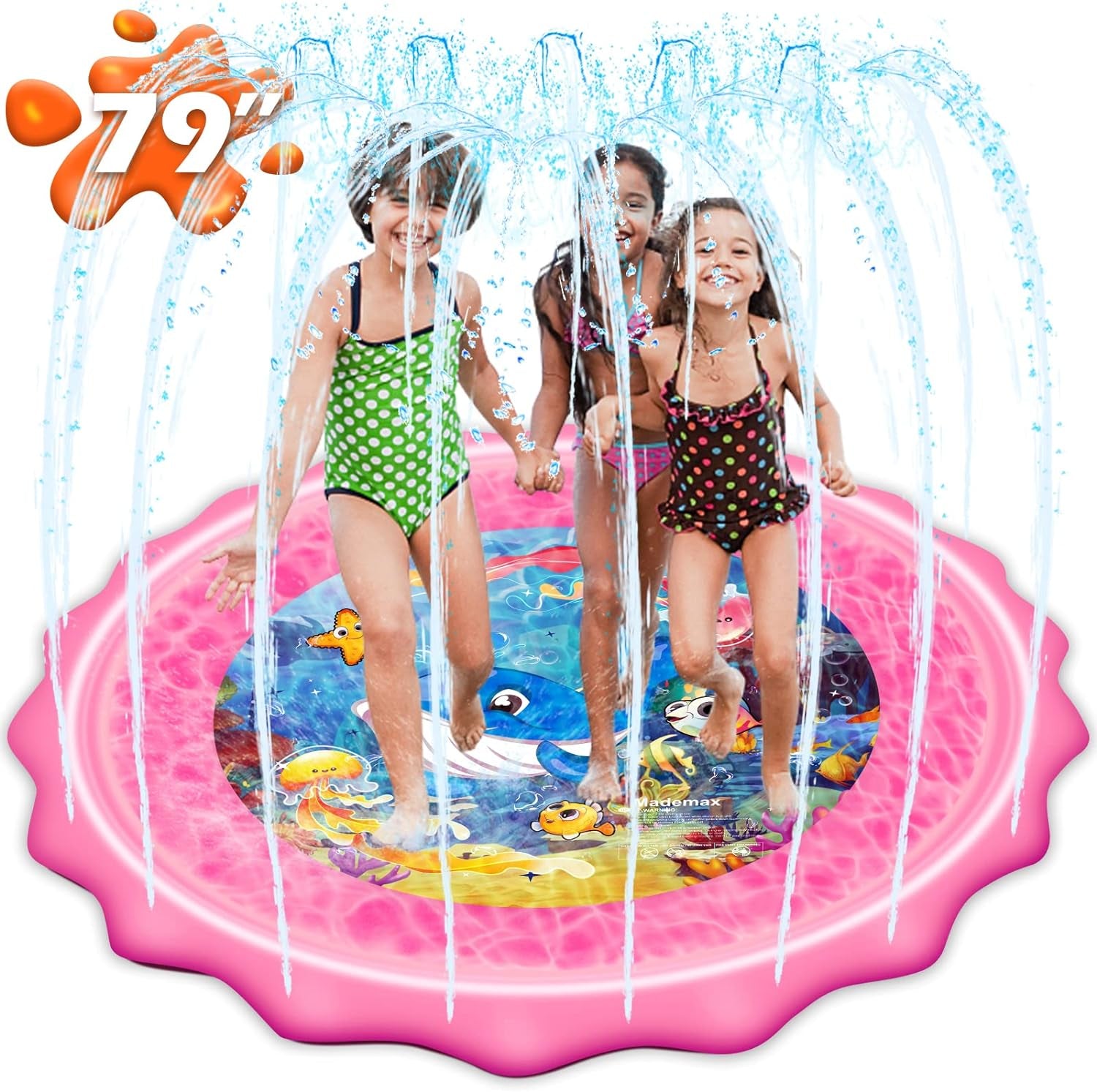 HydroSplash™: Upgraded 79" Splash Pad & Sprinkler Play Mat - Ultimate Summer Water Fun for Kids & Toddlers