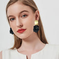 Rose Petal Dangle High Fashion Earrings