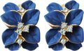 Gilded Garden™: 18K Gold Plated Enamel Leaf & Flower Earrings