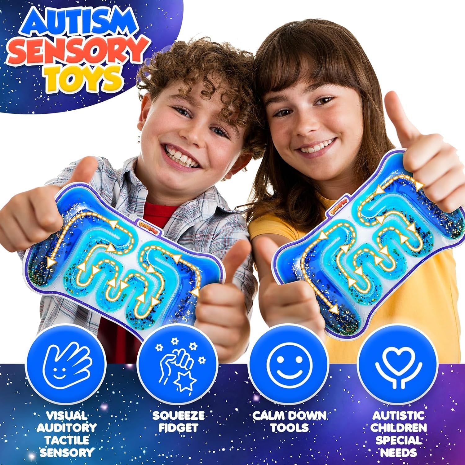 GooGlimmer™: Squishy Sensory Tube - Colorful Goo and Glitter Fidget Toy for Kids with Autism, ADHD - Perfect Goodie Bag and Easter Basket Stuffer