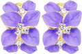 Gilded Garden™: 18K Gold Plated Enamel Leaf & Flower Earrings