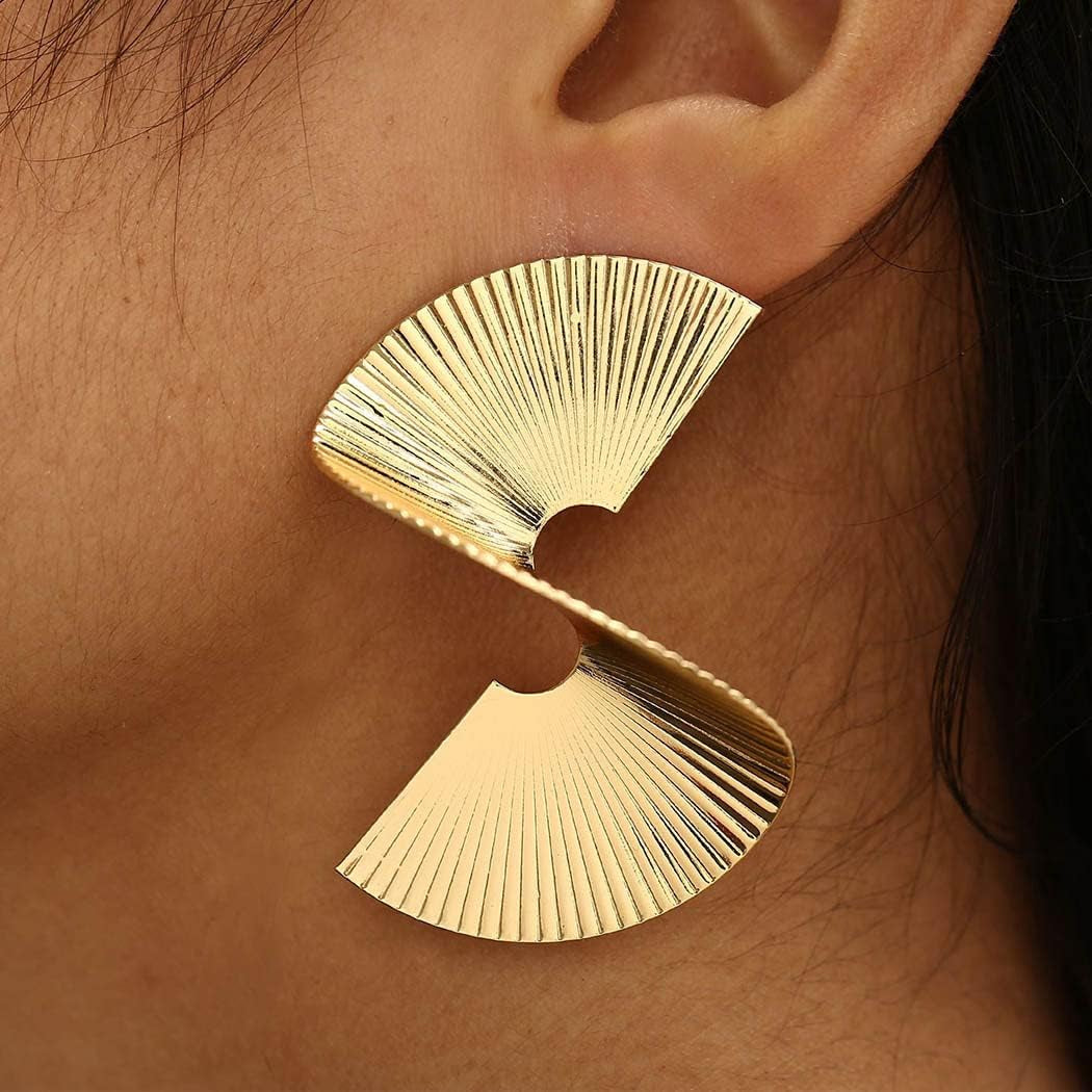 Punk Chic™: Gold Zinc Geometric Earrings