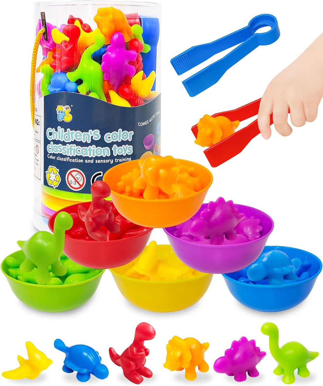 DinoCount™: Montessori Counting Dinosaurs - Educational Learning Toys for Kids Ages 2-8, Perfect Birthday Sensory Gift